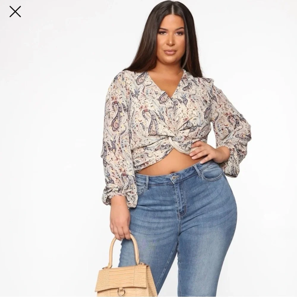 Fashion Nova Gold Flecks in Your Edges Crop Top, Paisley, XLarge, NWT - Picture 10 of 16